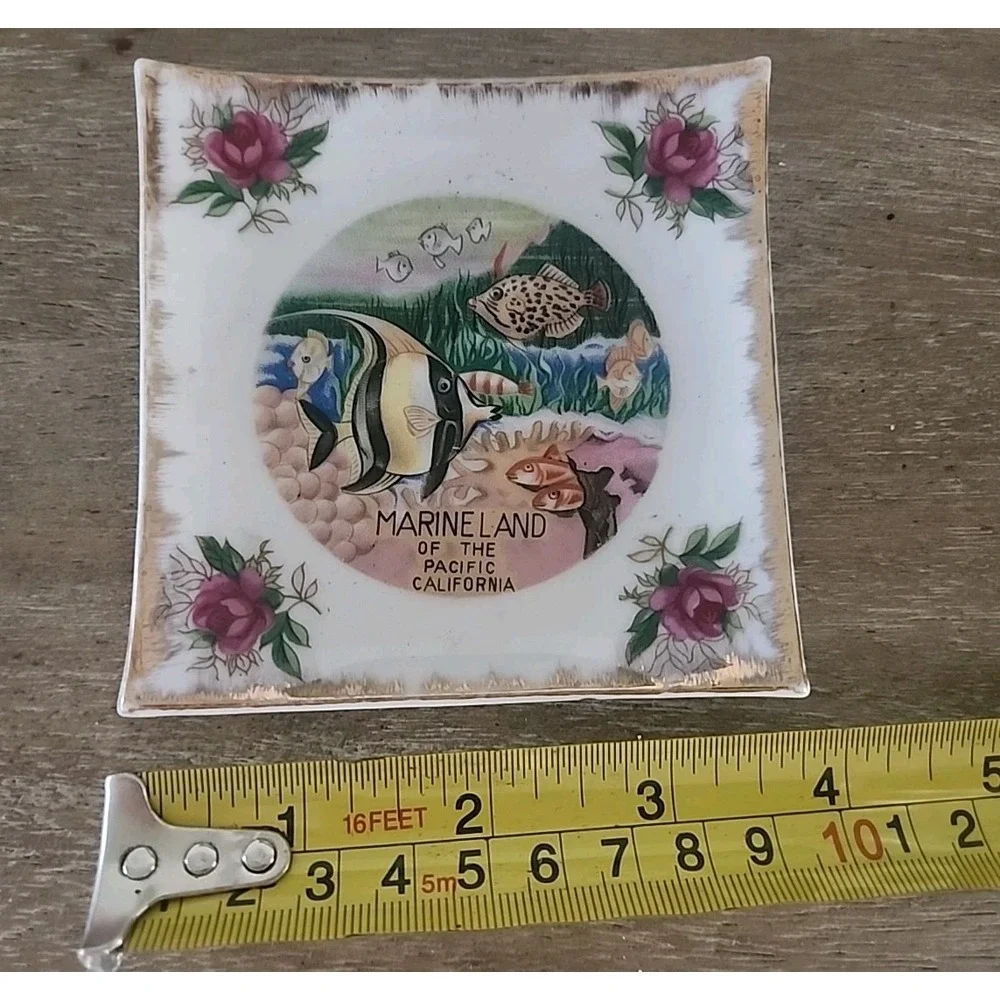 Vintage Ceramic Marineland of the Pacific California Trinket Key Ring Dish 4